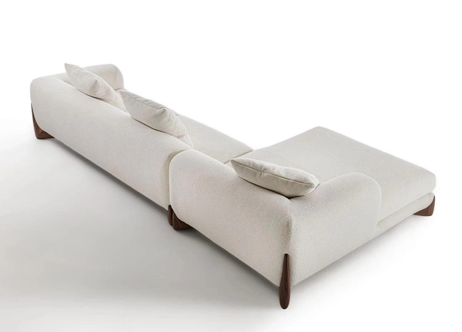 Καναπες γωνια SAVONA με ξυλινα ποδια και ιταλικο design, Γωνιακος καναπες αρκετα μεγαλος που γινεται καναπες κρεβατι, μοντερνος καναπες σε πολλα χρωματα, Σε αυτη την φωτογραφια ειναι απο πισο πανω δεξια