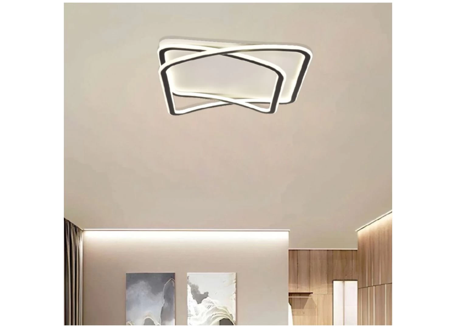 Μαύρη τετράγωνη πλαφονιέρα LED 80W με ρυθμιζόμενο χρώμα φωτισμού (3CCT), κατασκευασμένη από μέταλλο και λευκό ακρυλικό. Μοντέρνος σχεδιασμός ιδανικός για κάθε εσωτερικό χώρο.

