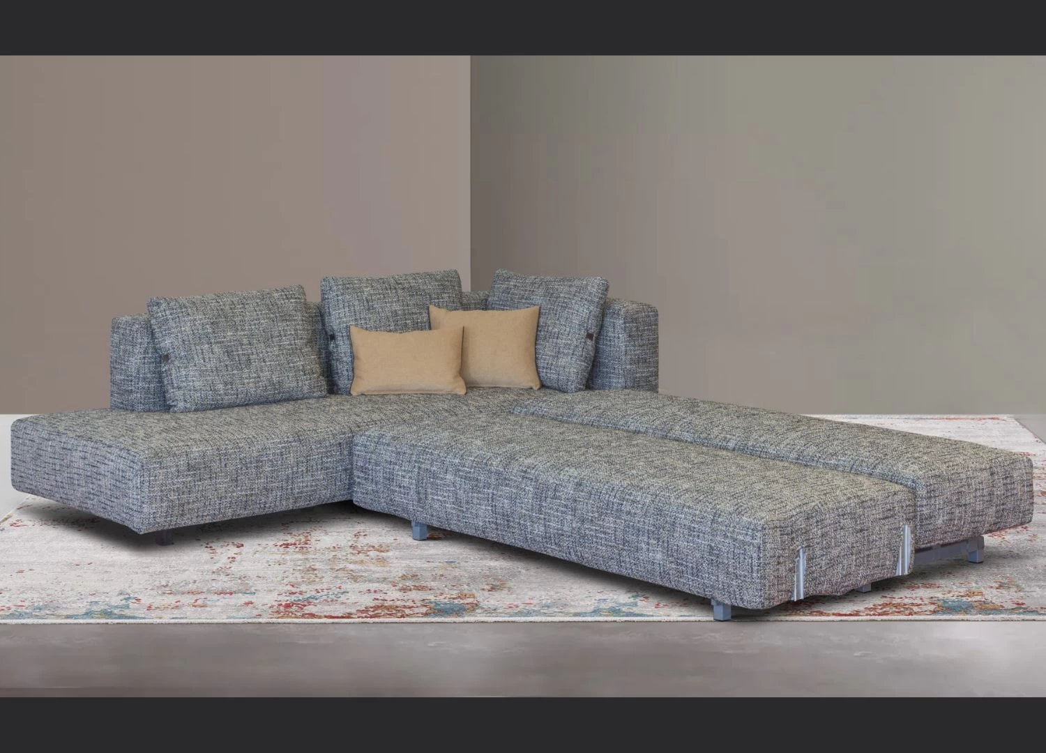 Καναπές Κρεβάτι KOS με μοντέρνο design, αφαιρούμενο ύφασμα και εύκολη μετατροπή σε άνετο κρεβάτι. Ιδανικός για καθημερινή χρήση. Σε χρωμα γκρι σκουρο