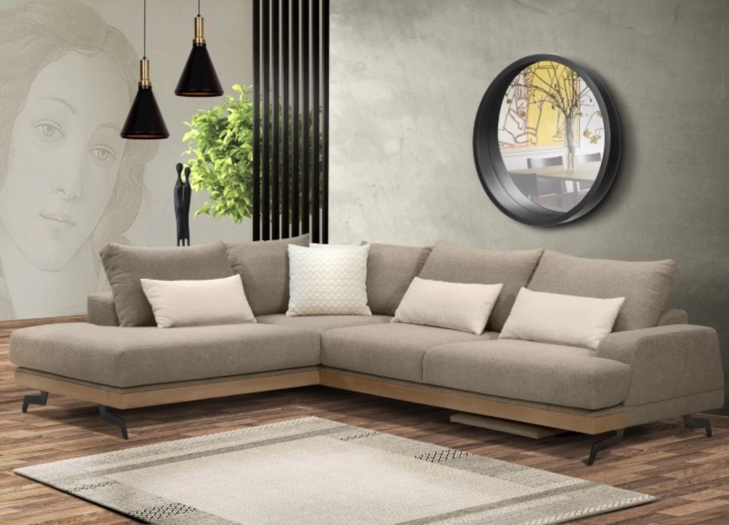 Ο γωνιακός καναπές Barolo συνδυάζει minimal design, ξύλινη βάση, μεταλλικά πόδια και φορετό easy-clean ύφασμα. Ελληνικής κατασκευής, διαθέσιμος σε διαστάσεις , Σε χρωμα γκριζο και καφε