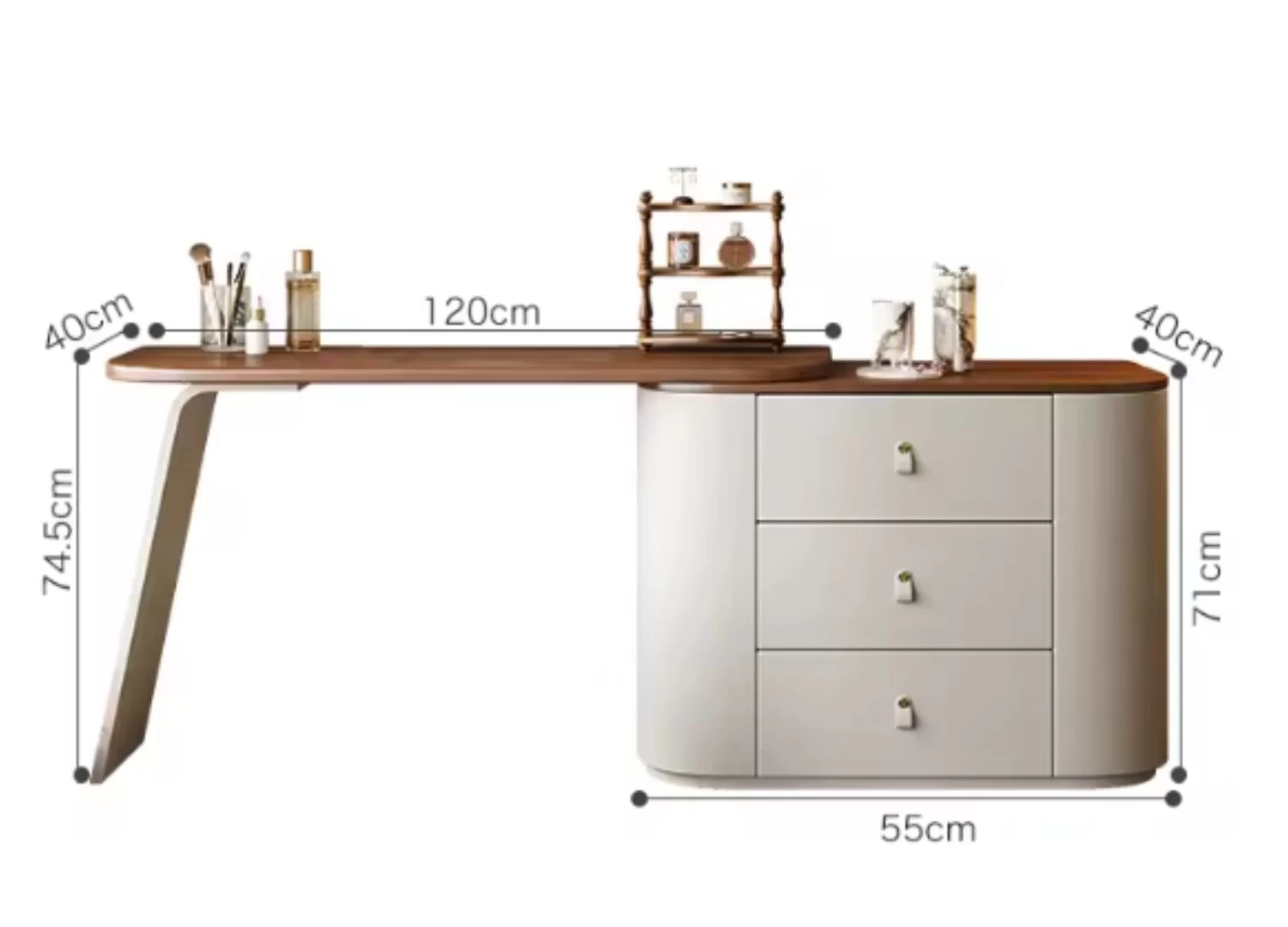 Κονσόλα FLORA Nordic Style με LED καθρέφτη, μοντέρνο design και πρακτικούς αποθηκευτικούς χώρους. Ιδανική για υπνοδωμάτιο, εύκολη στην τοποθέτηση, με κομψότητα 