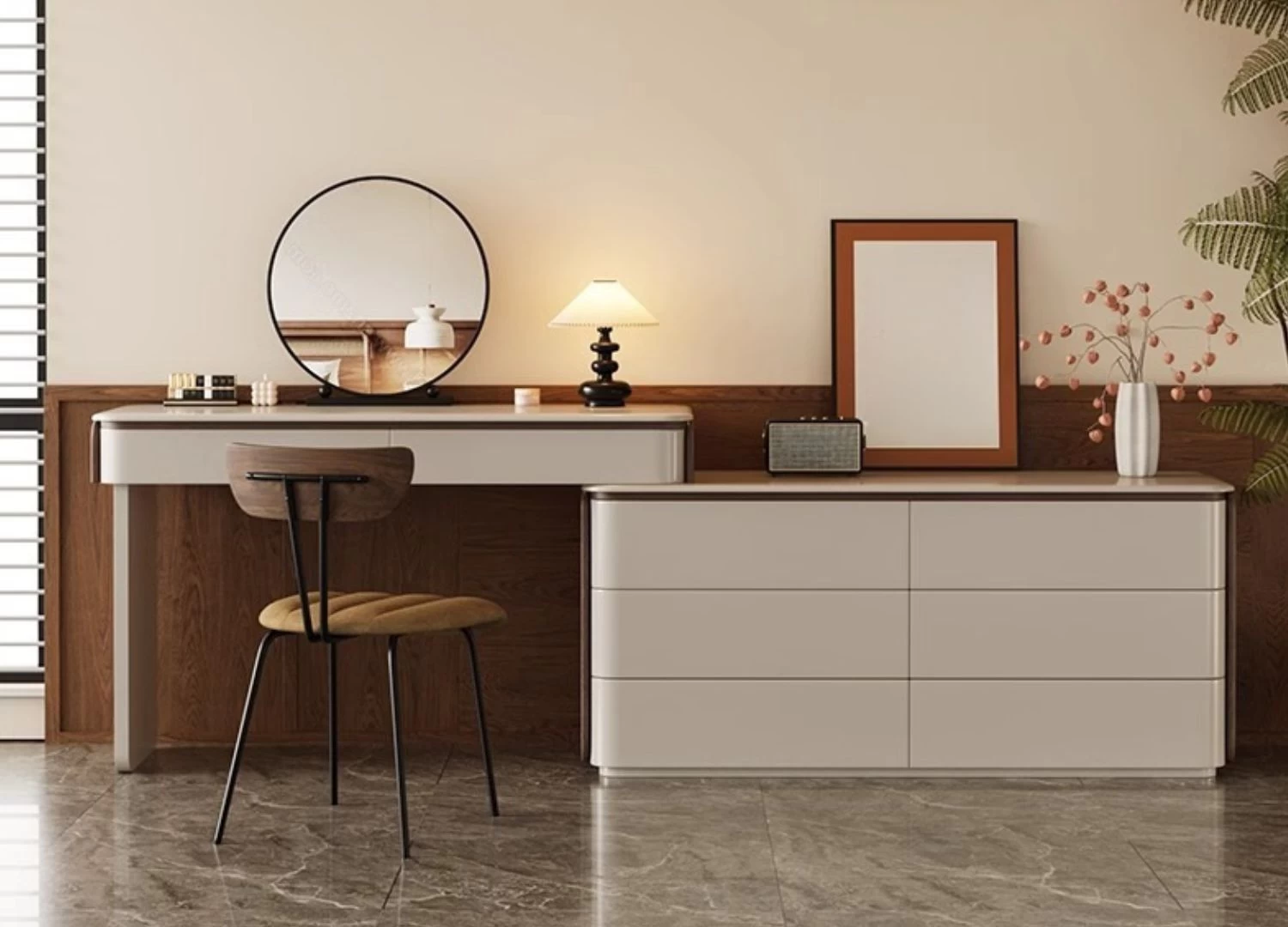 Η κονσόλα MIRTO συνδυάζει μίνιμαλ design, ευρύχωρα συρτάρια με soft close και πρακτικό καθρέφτη. Ιδανική για είσοδο, καθιστικό ή υπνοδωμάτιο, προσφέρει κομψότητα και άνεση σε κάθε χώρο.