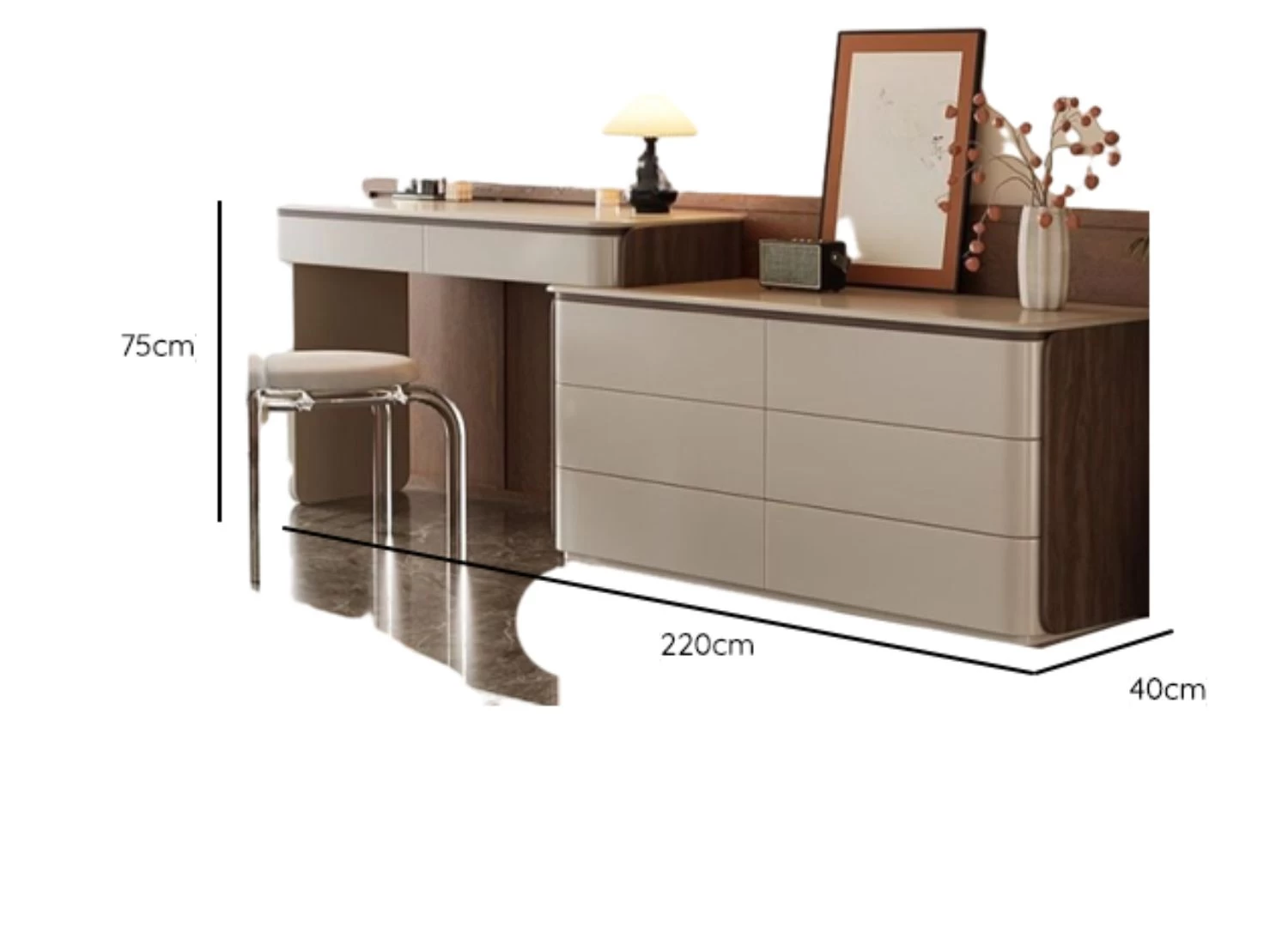 Η κονσόλα MIRTO συνδυάζει μίνιμαλ design, ευρύχωρα συρτάρια με soft close και πρακτικό καθρέφτη. Ιδανική για είσοδο, καθιστικό ή υπνοδωμάτιο, προσφέρει κομψότητα και άνεση σε κάθε χώρο.