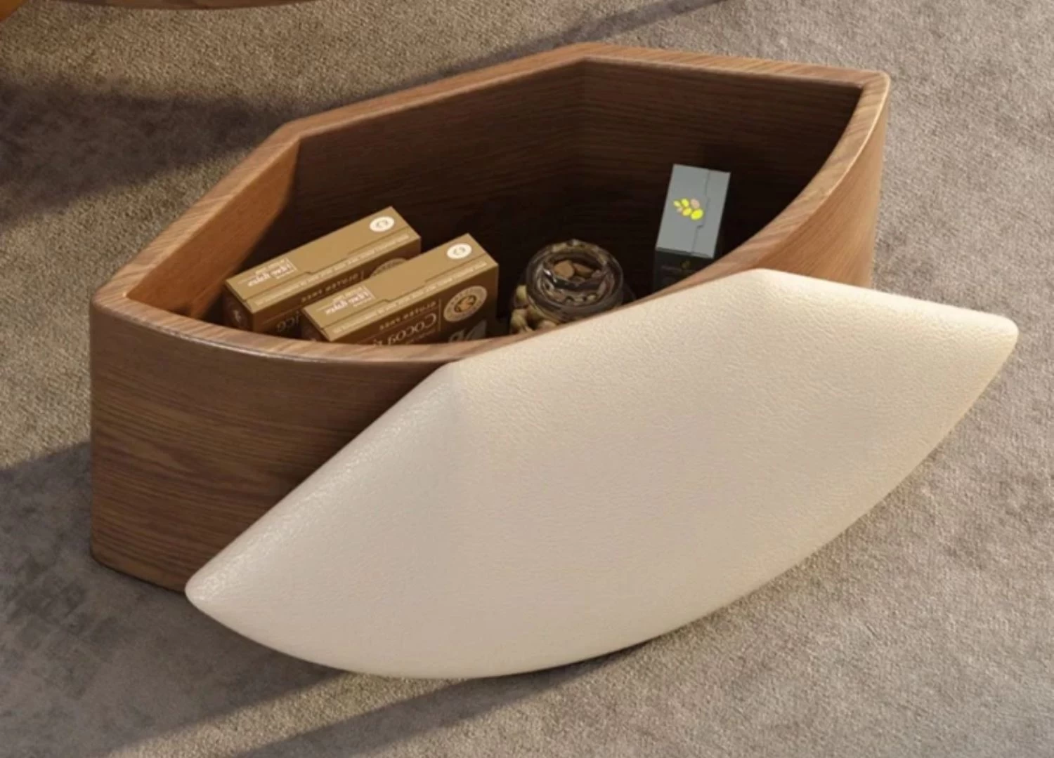 Το τραπεζάκι σαλονιού NOTE συνδυάζει κομψό design με πρακτικότητα. Διαθέτει ανυψούμενη επιφάνεια sintered stone, μεταλλικά πόδια και αποθηκευτικά ottomans για άνεση και ευελιξία.